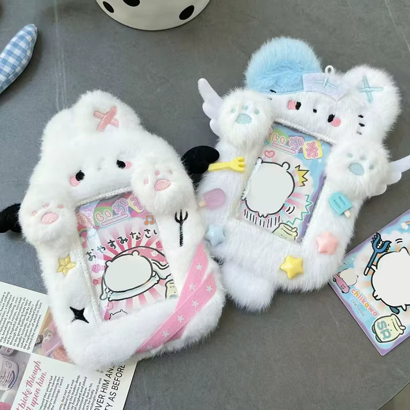 Blue and Pink Animal Plush Photocard Holder