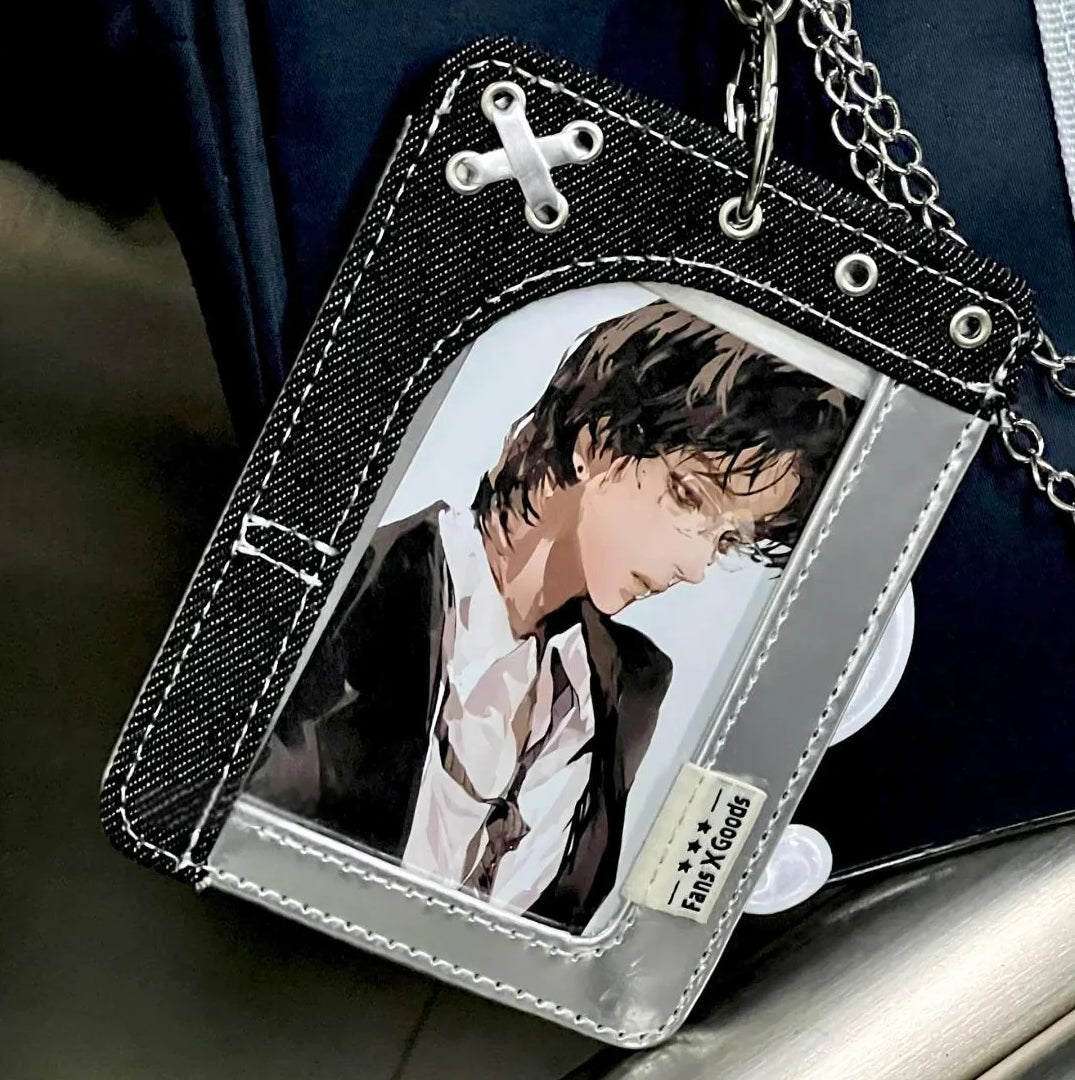 Denim and Silver Photocard Holder