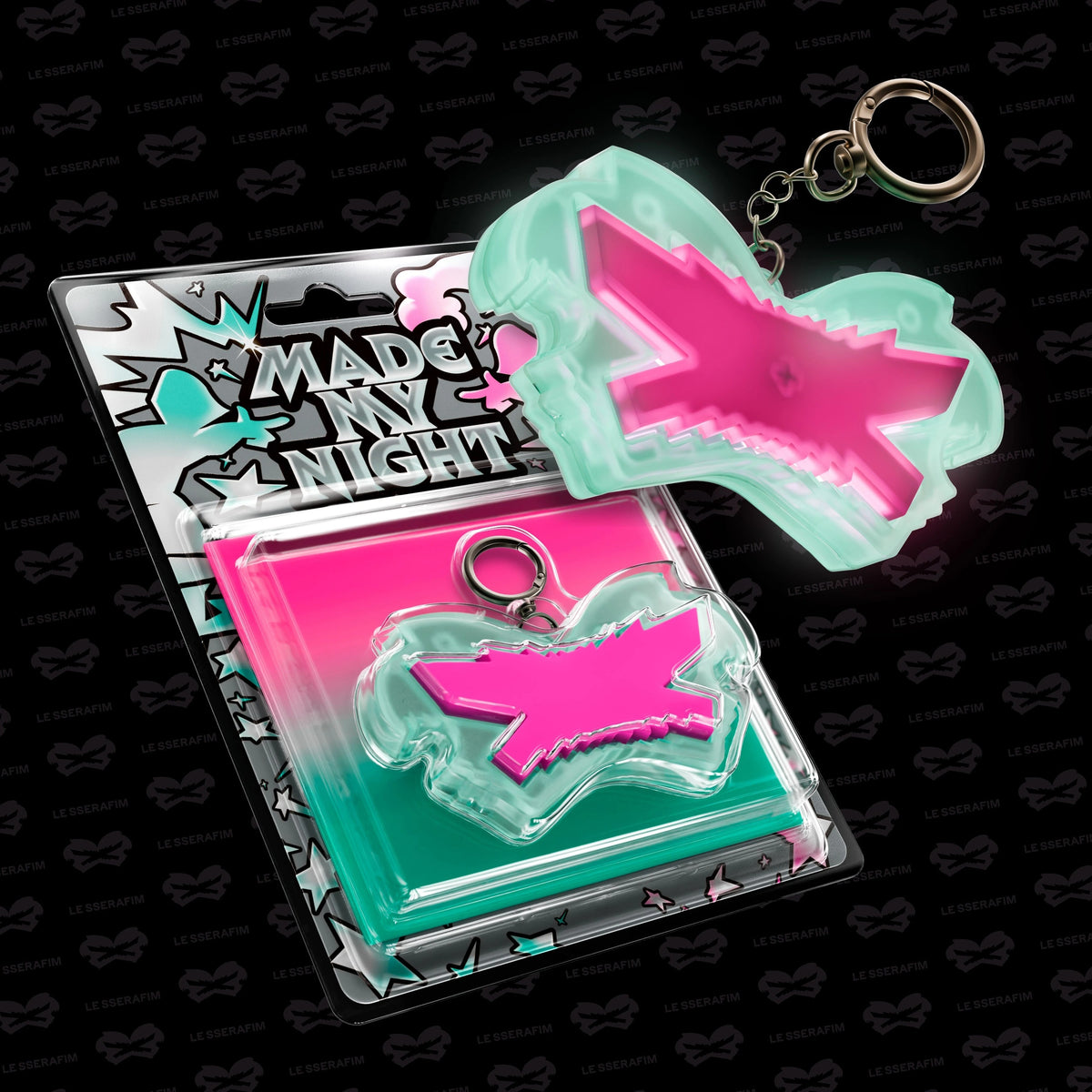 [PRE-ORDER] LE SSERAFIM - Made My Night (Glow Clicker Keychain Pink ver.)