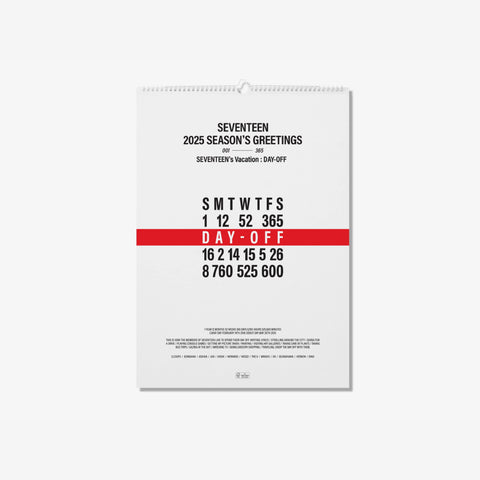 SEVENTEEN 2025 SEASON'S GREETINGS (WALL CALENDAR)