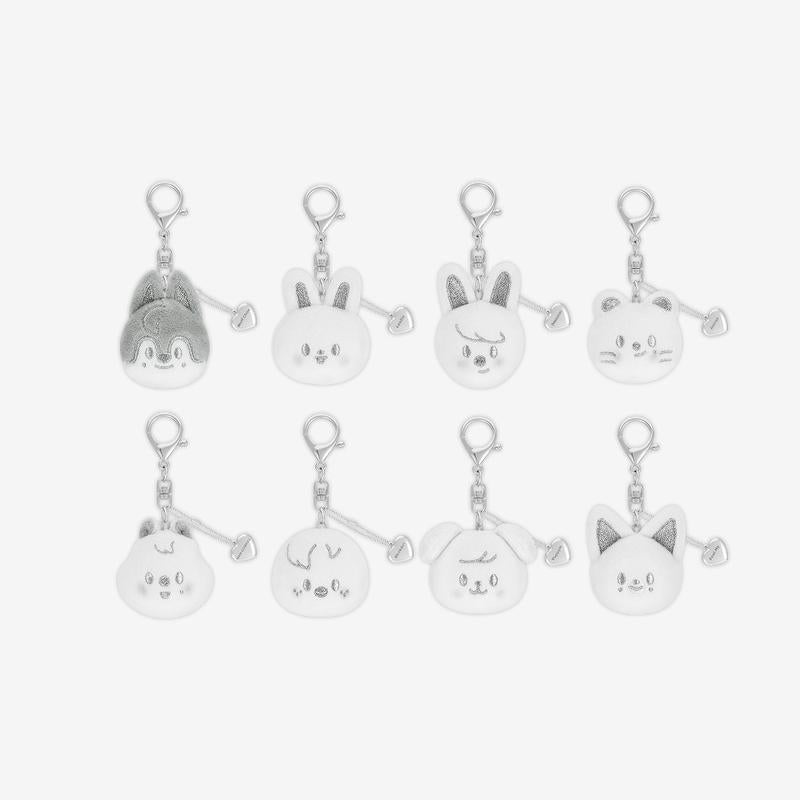 Stray Kids [dominATE : celebrATE MD] SKZOO FACE KEYRING SILVER Ver.