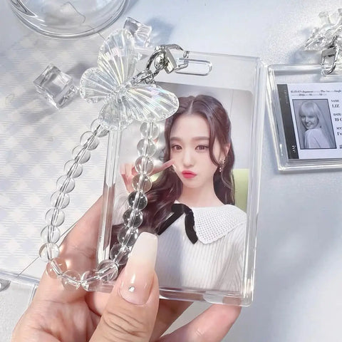 Clear Photocard Holder with pearls