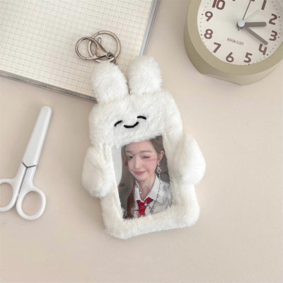 White Bunny Plush Photocard Holder