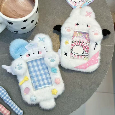 Blue and Pink Animal Plush Photocard Holder
