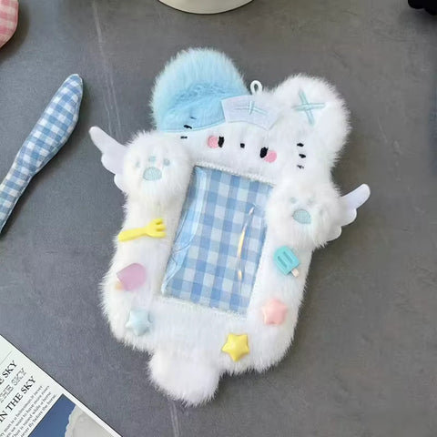 Blue and Pink Animal Plush Photocard Holder