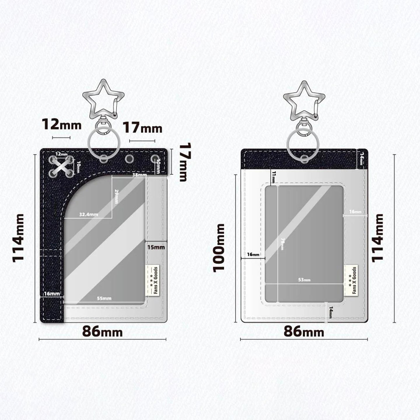 Denim and Silver Photocard Holder