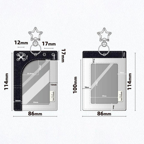 Denim and Silver Photocard Holder